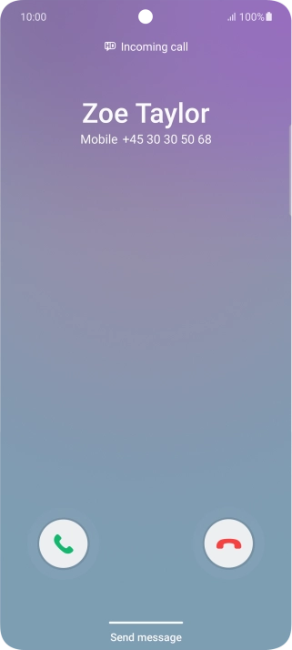 Press and drag the accept call icon right. Press and drag the accept call icon right.