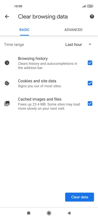Press the fields next to the required data types.
