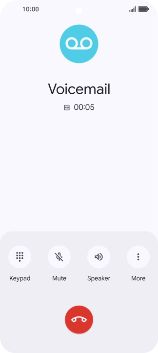 Press the end call icon. Press the end call icon.