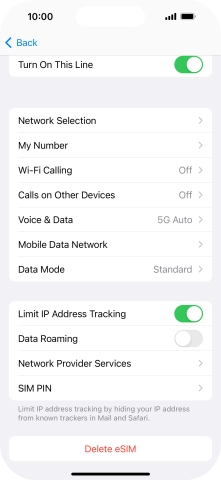 Press the indicator next to 