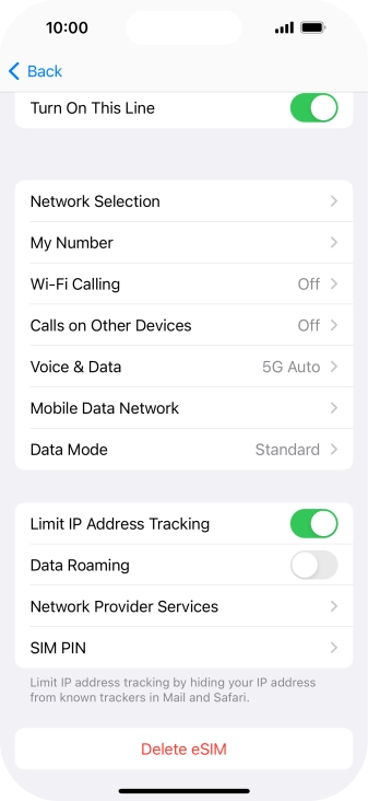 Press the indicator next to 