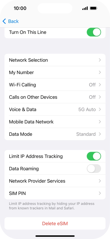 Press the indicator next to 