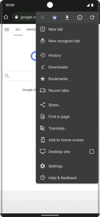 Press the star to add the bookmark.