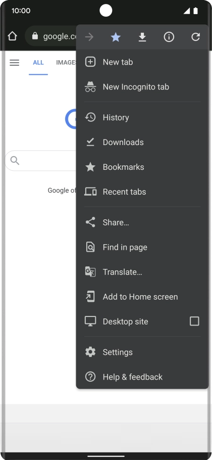Press the star to add the bookmark.