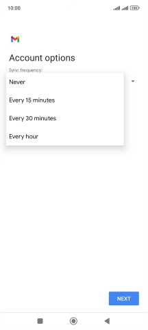 Press the required setting.