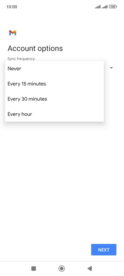 Press the required setting.