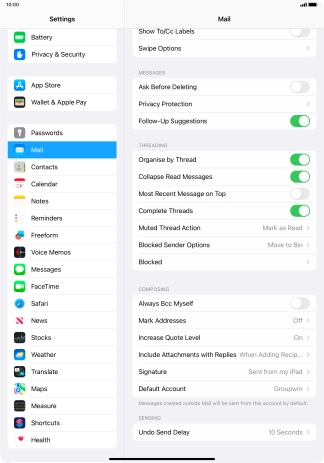 Press Default Account.