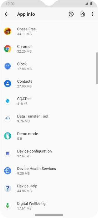 Press the required app.