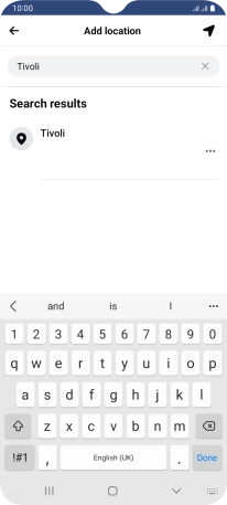 Press the required location.