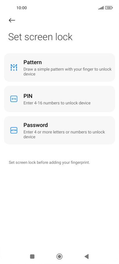 Press the required phone lock code and follow the instructions on the screen to create an additional phone lock code.