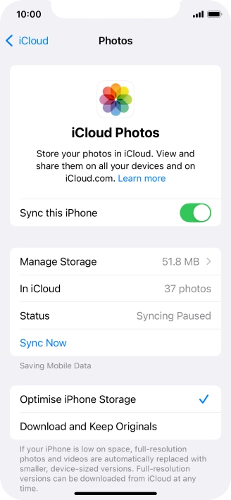 Press the indicator next to 
