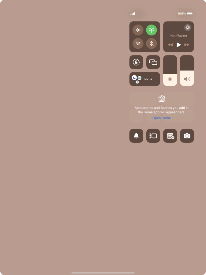 Press the flight mode icon to turn the function on or off.