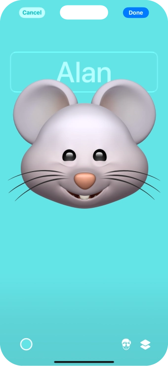 Press the name field and follow the instructions on the screen to select the required font and colour for your name on the Contact Poster. Press the name field and follow the instructions on the screen to select the required font and colour for your name on the Contact Poster.