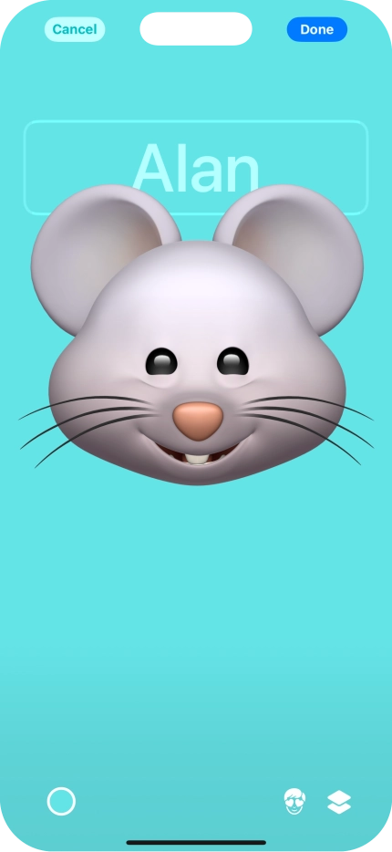 Press the name field and follow the instructions on the screen to select the required font and colour for your name on the Contact Poster. Press the name field and follow the instructions on the screen to select the required font and colour for your name on the Contact Poster.