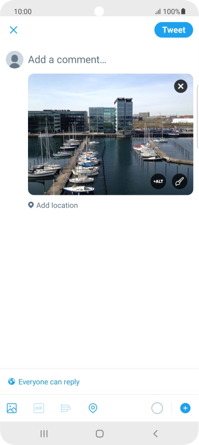 Press the text input field.