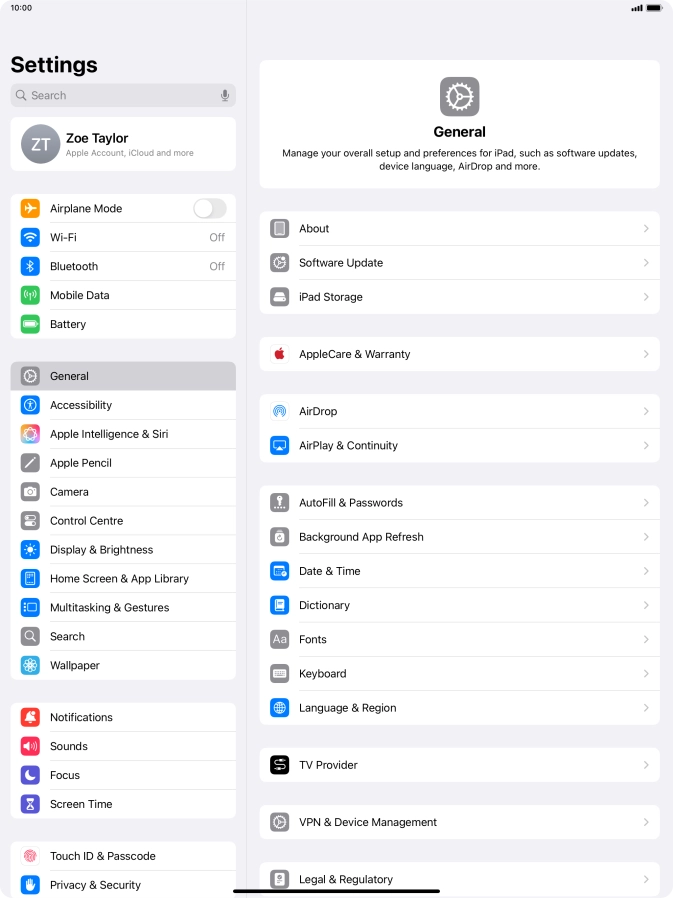 Press Mobile Data. Press Mobile Data.