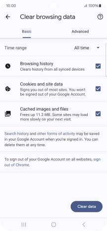 Press the fields next to the required data types.