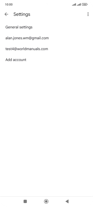 Press the required email account.