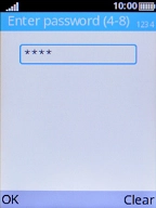 Key in the phone lock code (default is 0000) and press the Left selection key.