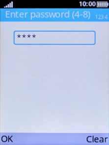 Key in the phone lock code (default is 0000) and press the Left selection key.