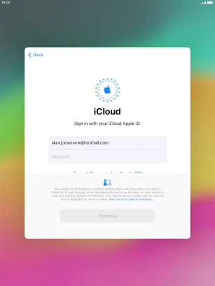 Press Required and key in the password for your Apple ID.