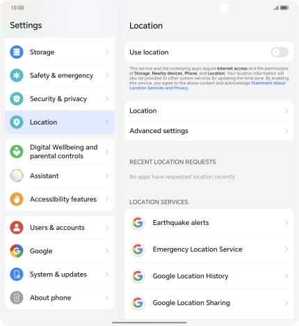 Press the indicator next to 