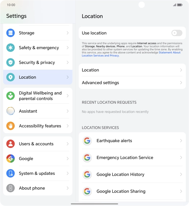 Press the indicator next to 