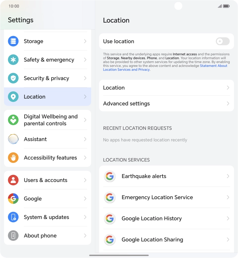 Press the indicator next to 