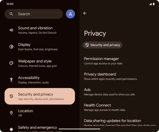 Press Privacy dashboard. Press Privacy dashboard.