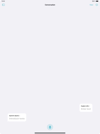Press the microphone icon and say the required word or sentence.