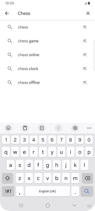Key in the name or subject of the required app and press the search icon.