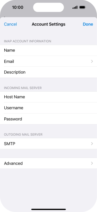 Press SMTP.
