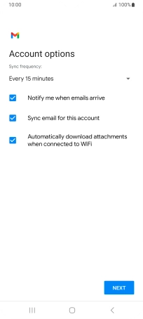 If this screen is displayed, you email account has been recognised and set up automatically. Follow the instructions on the screen to key in more information and finish setting up your phone.