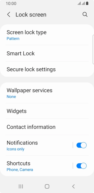 Press Screen lock type and key in the additional phone lock code you created earlier.