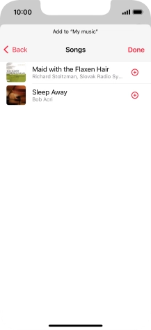 Go to the required category and press the add icon next to the required audio file.