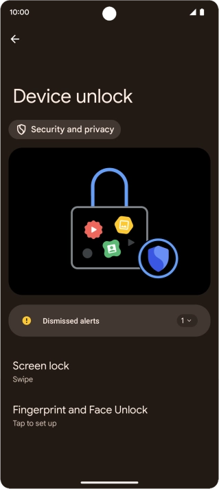 Press Fingerprint and Face Unlock.