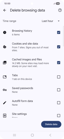 Press the fields next to the required data types.