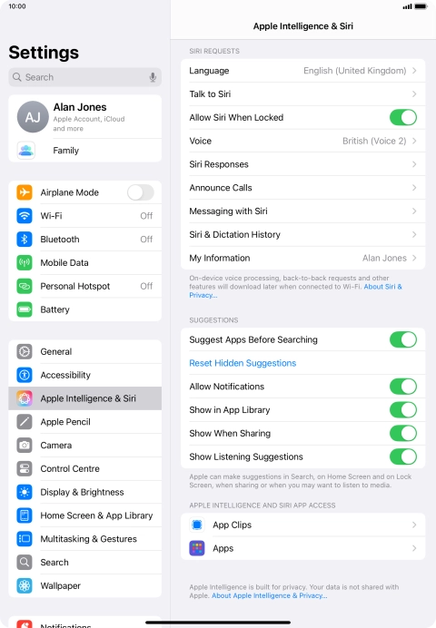 Press the indicator next to 
