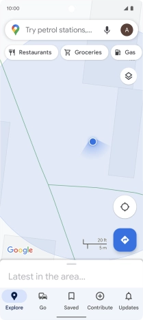 Press the search field and key in the required destination.