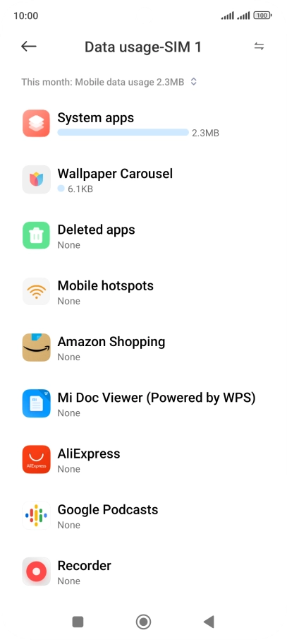 The total data usage is displayed.
