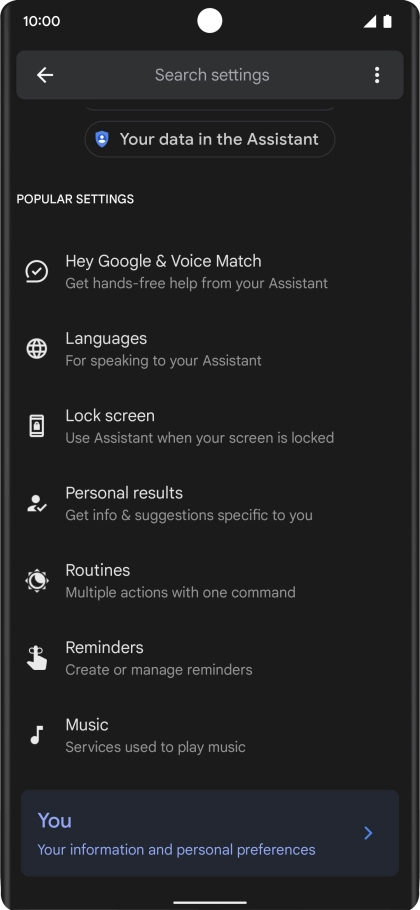 Press Hey Google & Voice Match.