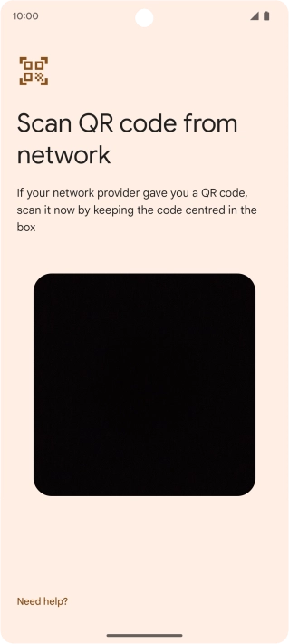 Place the QR code you've received inside the phone camera frame to scan the code. Your eSIM is transferred to your new phone over the internet.