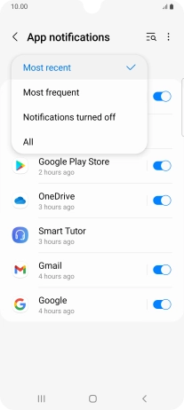 Press the required setting. Press the required setting.