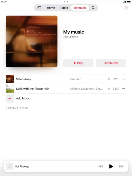 Go to the required category or playlist and press the required audio file.