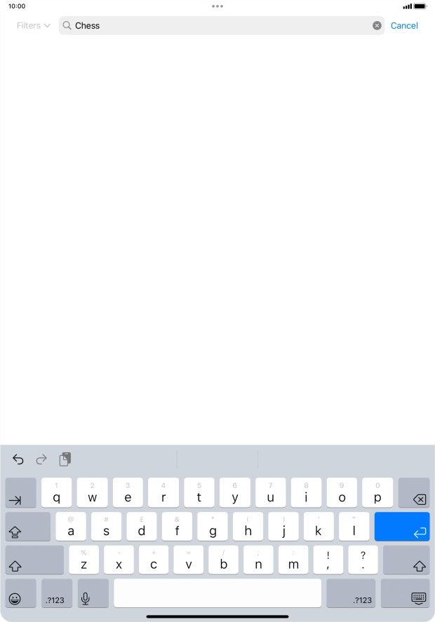 Key in the name or subject of the required app and press enter.