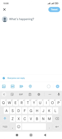Press the text input field.