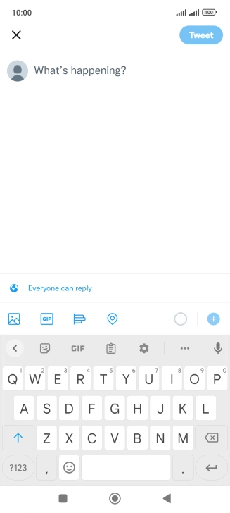 Press the text input field.