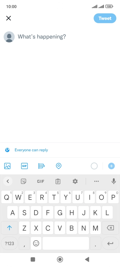 Press the text input field.