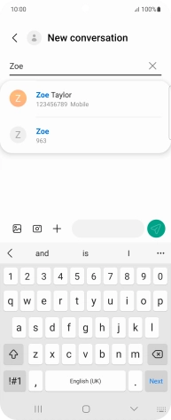 Press the required contact. Press the required contact.
