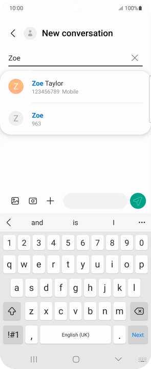 Press the required contact. Press the required contact.